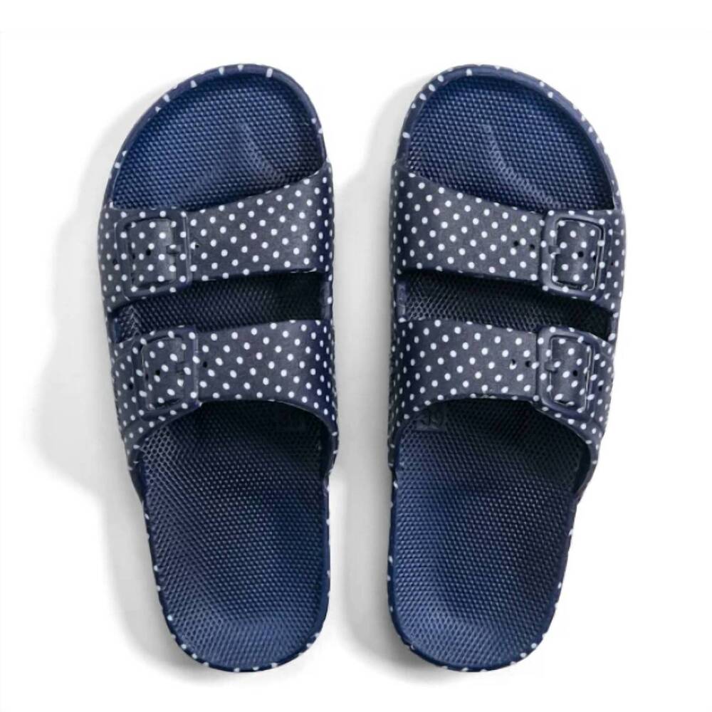 NEW FREEDOM MOSES women's moses sandals in navy white dot